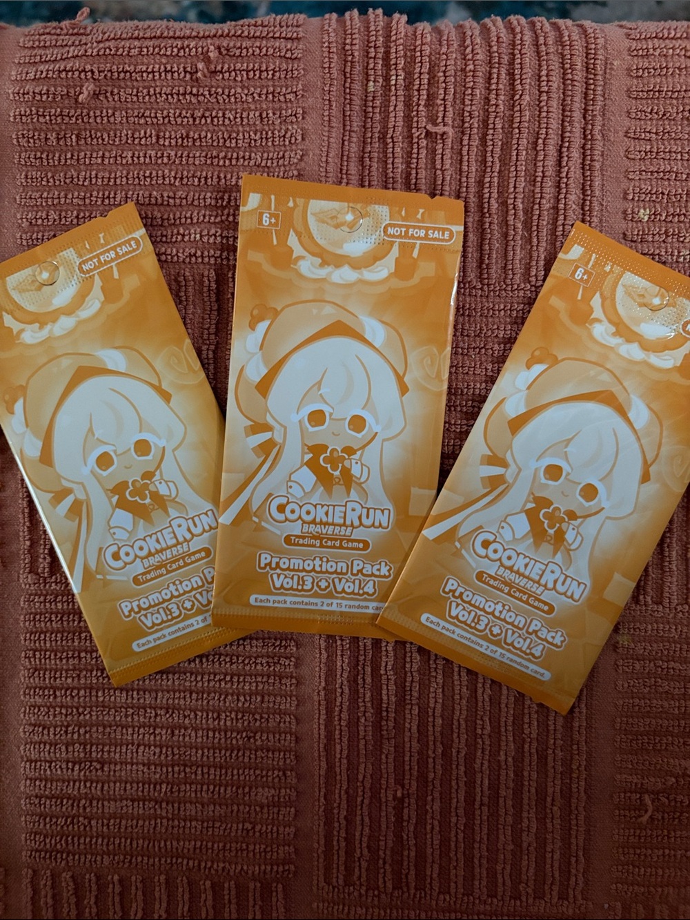 Cookie Run Promotional Pack Vol.3–Vol.4 Trading Card 3 packs included